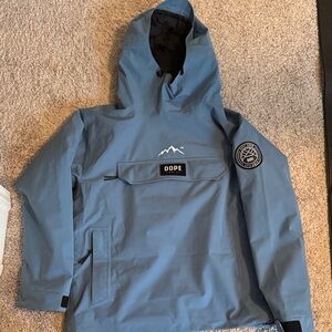 DOPE Slate Blue Hooded Pullover Anorak